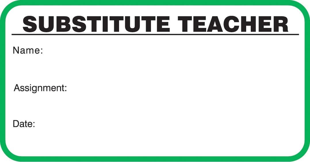 Standard Visitors Badges in Books, Substitute Teacher Sign-in Books with Security Badges, 500/Book (Green)