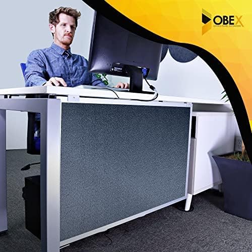 OBEX Acoustic Table Mounted Modesty Desk Privacy & Sound Absorbing Panel for Office Cubicles, 24" x 66", Graphite
