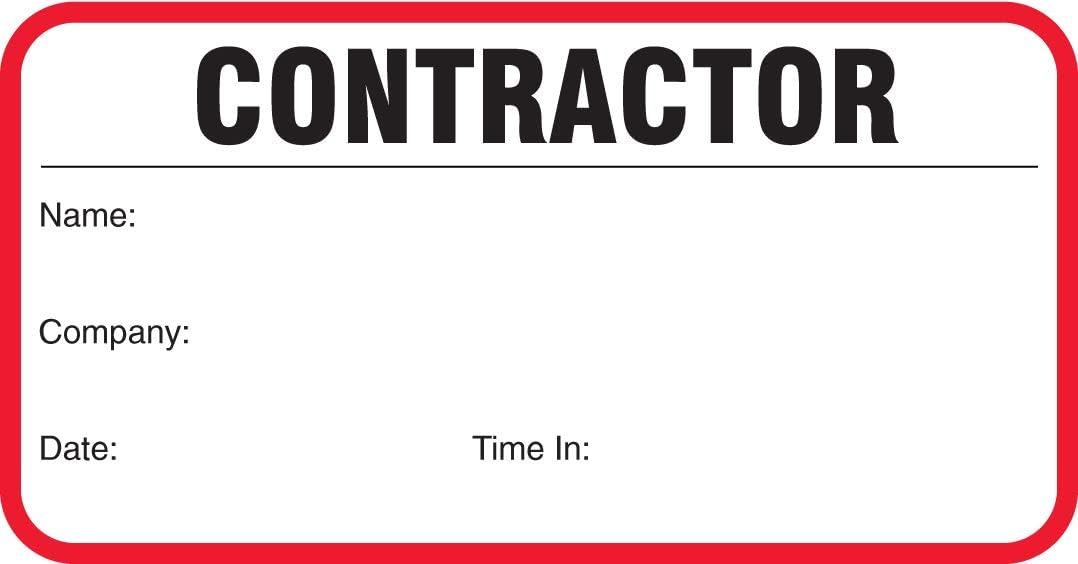 Standard Visitor Badges in Books, Standard Contractor Sign-in Books with Security Badges, 500/Books (Red)