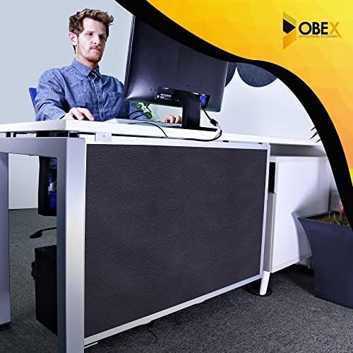 OBEX Acoustic Table Mounted Modesty Desk Privacy & Sound Absorbing Panel for Office Cubicles, 18" x 66", Slate