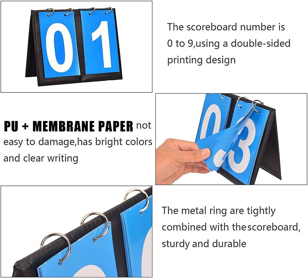 APORO Portable Table Top Scoreboard Flipper, Multi Sports Score Flip Scoreboard