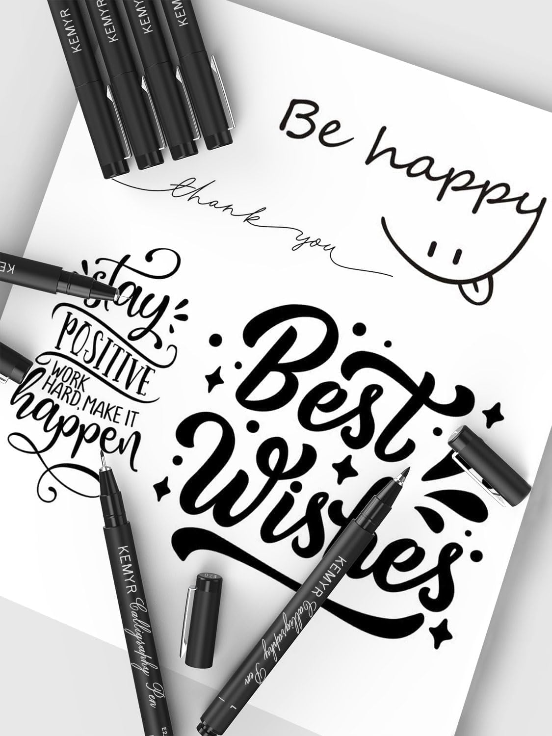 4 Micro Fine liner Drawing Art Pens Calligraphy Pens: L Size Black Art supplies Waterproof Archival Black Ink Markers For Artists,Use for Professional Watercolor,Sketching