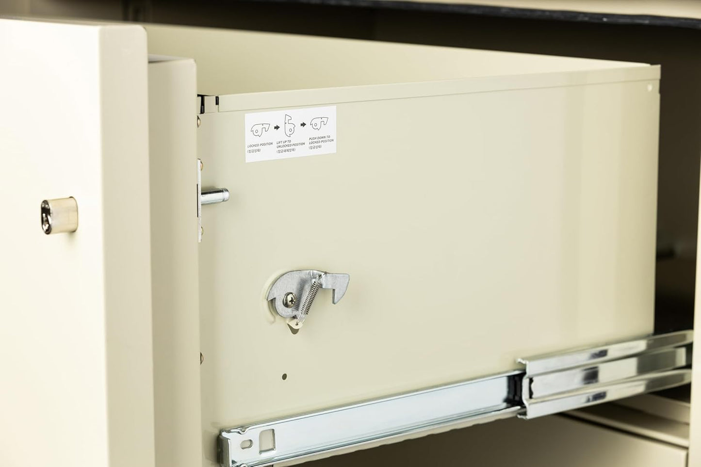 25 inch 2-Drawer Vertical Fireproof File Cabinet – Legal and Letter Size Filing – Key Lock – Water Resistant Seal – Fire and Impact Rated – Putty Finish – Model LGL2W25P
