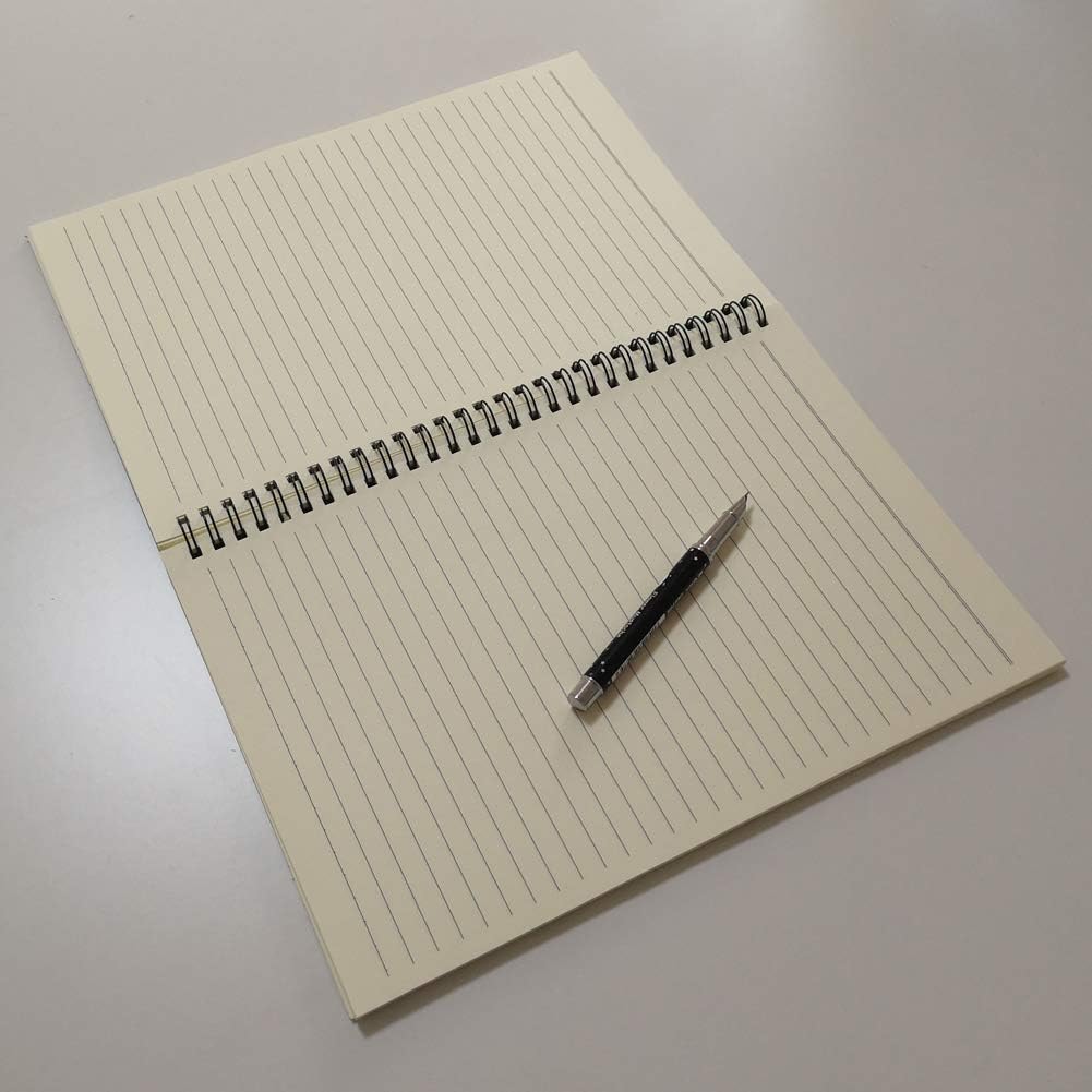 YUREE B5 Spiral Notebook Lined, Spiral Ruled Journal with Hard Kraft Cover, 70 Sheets (140 Pages), 10.3" x 7.2", 3-Pack, Brown