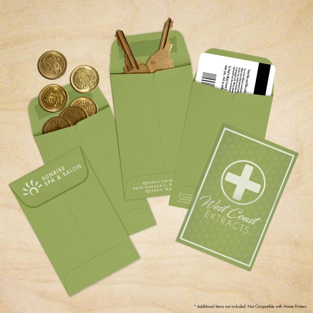 LUXPaper #1 Coin Envelopes | 2 1/4" x 3 1/2" | Avocado Green | 70lb. Text | 250 Qty