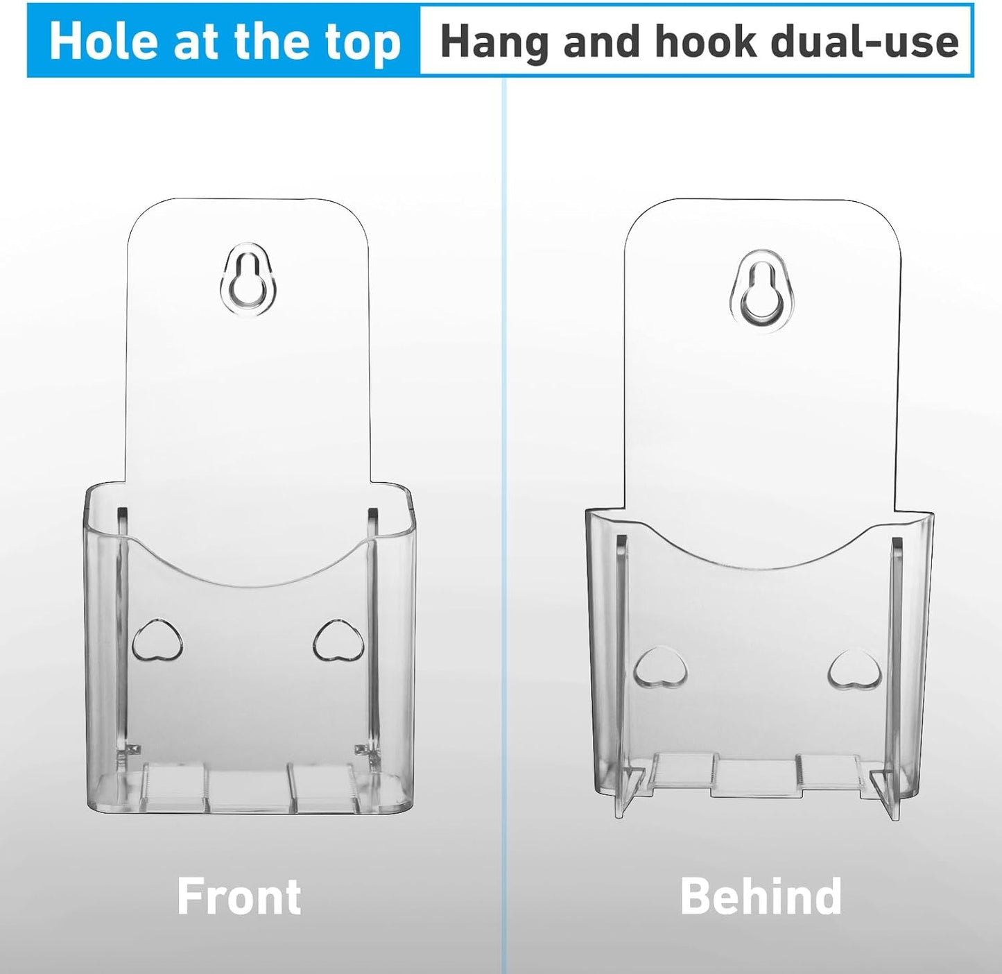 Brochure Holder 4x9 Inches Slant Back Design, Clear Display Stand, Plastic Table Stand Sign Holder,Pamphlet Holder Flyer Holder, Acrylic Display Stand, Acrylic Table Signs Plastic Paper Holder for Office, Home, Store, 4 Pack