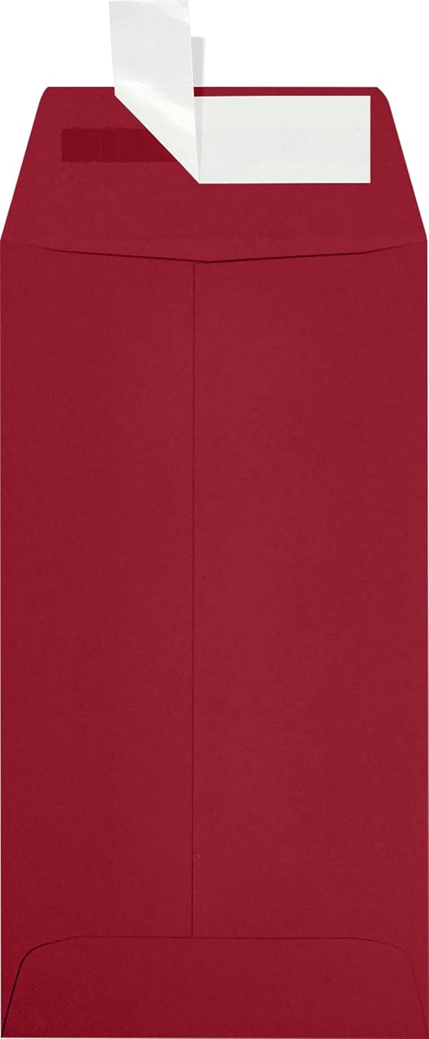 LUXPaper #7 Coin Envelopes | Peel & Press | 3 1/2" x 6 1/2" | Garnet Red | 80lb. Text | 250 Qty