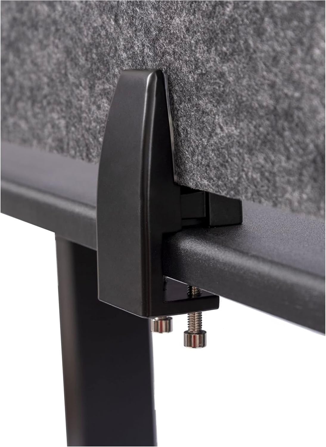 Stand Up Desk Store ReFocus Raw Clamp-On Acoustic Desk Divider Mounted Privacy Panel to Reduce Noise and Visual Distractions (Anthracite Gray, 47.25" x 16")