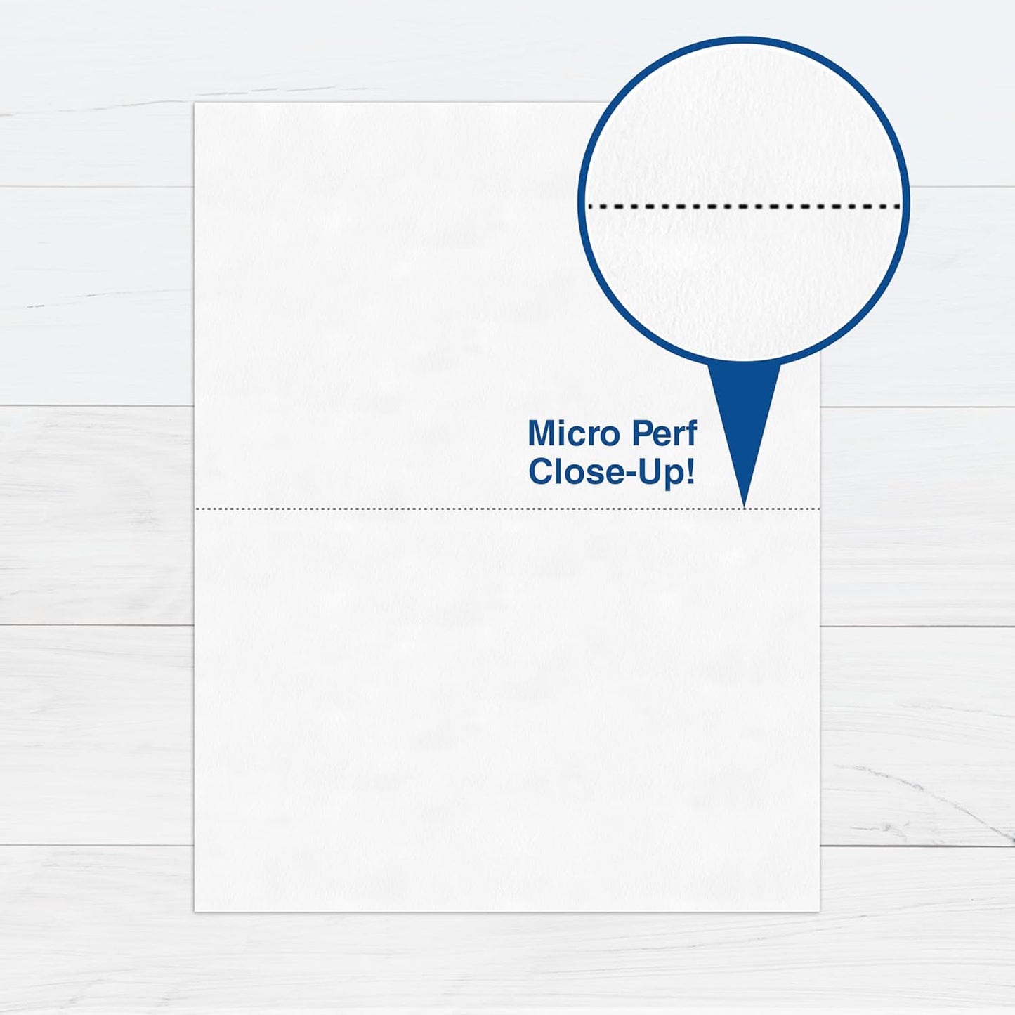 PrintWorks Professional Half Sheet Perforated Paper 8.5” x 11” - Perfect For W-2, 1099, & Statement Use - Made in the USA - 500 Sheets - 20 lb - A5 Paper - Printer Compatible - White (04116)