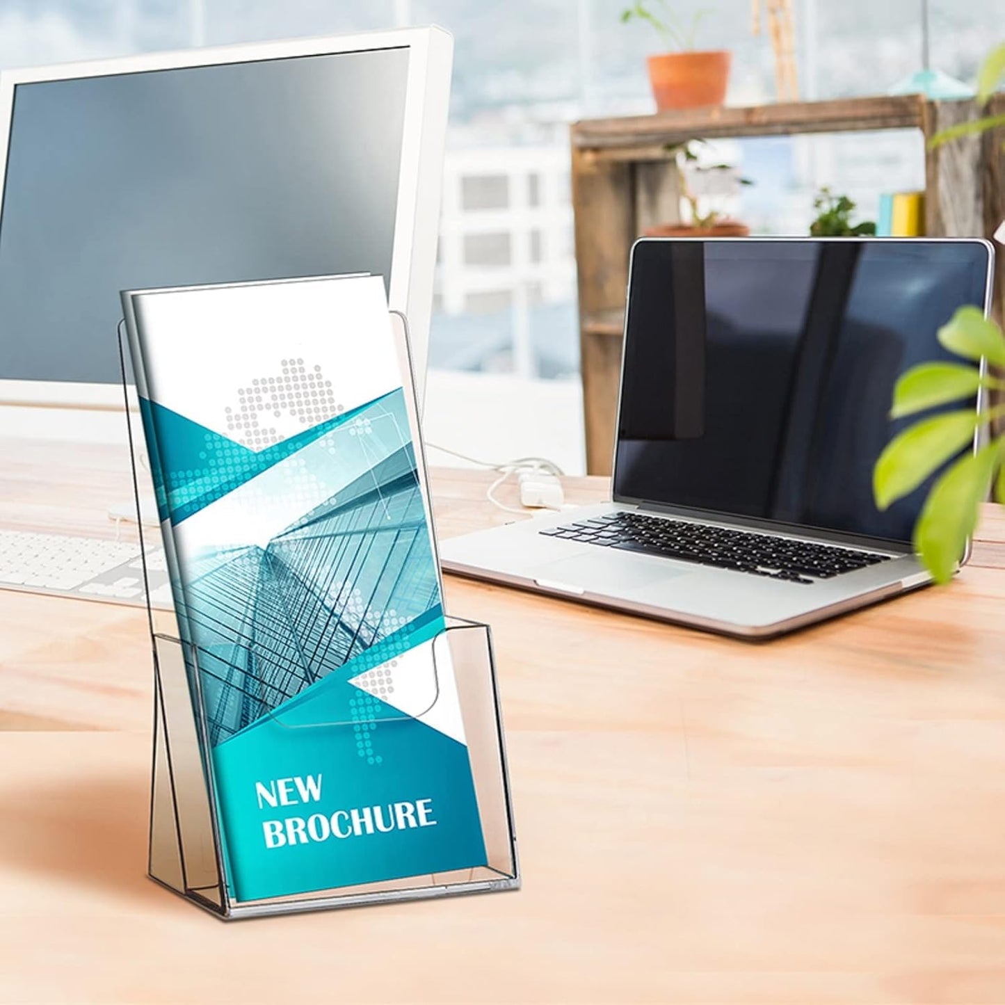 zavekia Acrylic Brochure Holder,2 packs Thicker Countertop Literature Holder Plastic Flyer Display Stand for Magazine (2 packs)
