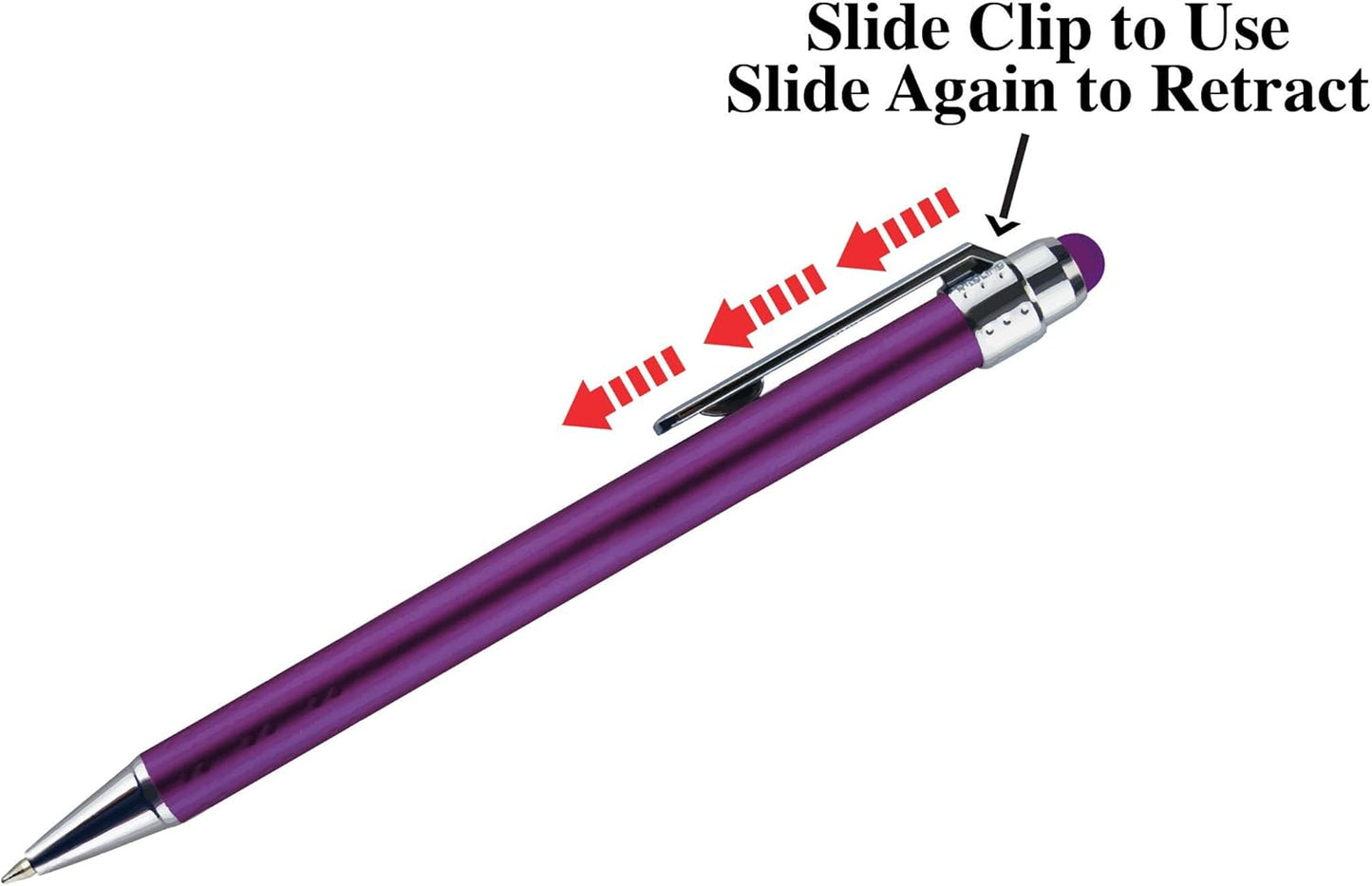 Personalized Pens with Stylus Tip -Bright Vibes- Click action - Custom - Black writing - Printed Name pens - Imprinted with Your Logo or Message - FREE PERSONALIZATION - 12 Pens/Box (Pink)