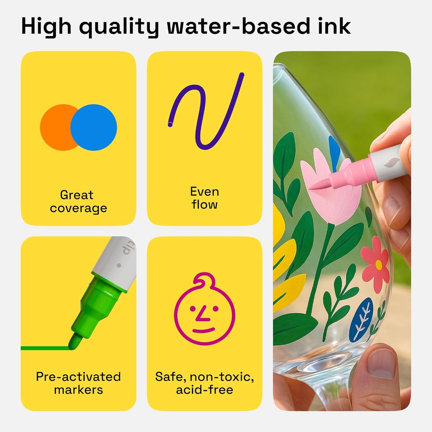 ARTISTRO 72 Dual Tip Fabric Markers - Acrylic Drawing Markers for All Ages & Levels - Fabric Paint Pens for Personalizing Clothes, T Shirts, Bags, Canvas, Textiles (Brush + Fine)