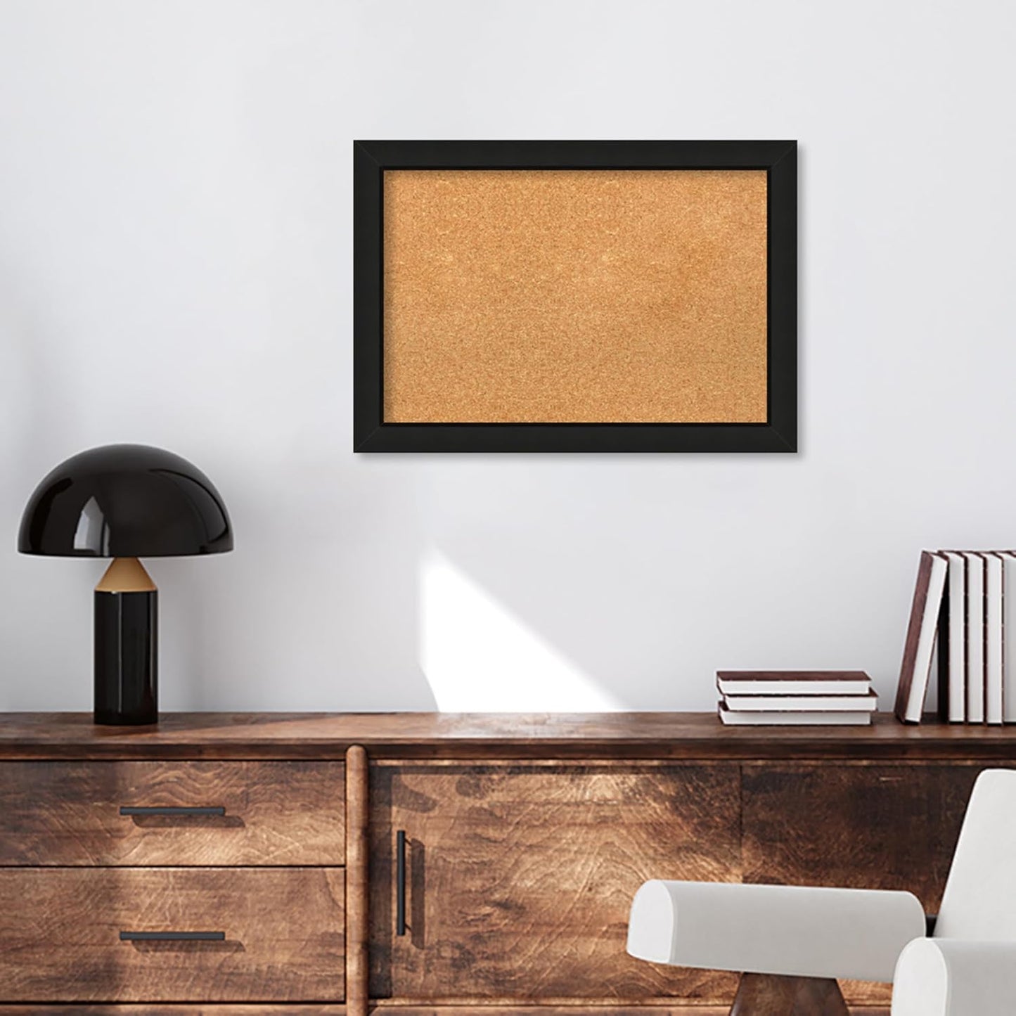 Amanti Art Natural Cork Board for Wall, 19x27 Vision Board with Black Wood Frame, Medium Corkboard Office Decor for Home Organization, Casual Corkboard Pinboard to display items for home organization