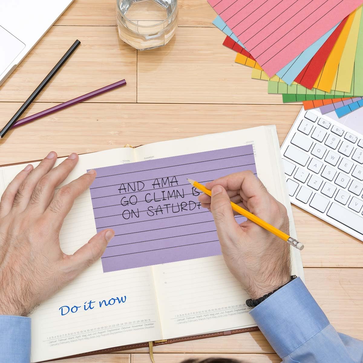 OBTANIM 600 Count 4 x 6 Inch Index Cards Assorted Colors Ruled Index Flash Cards for Studying Taking Note Office Home and School Daily Recording