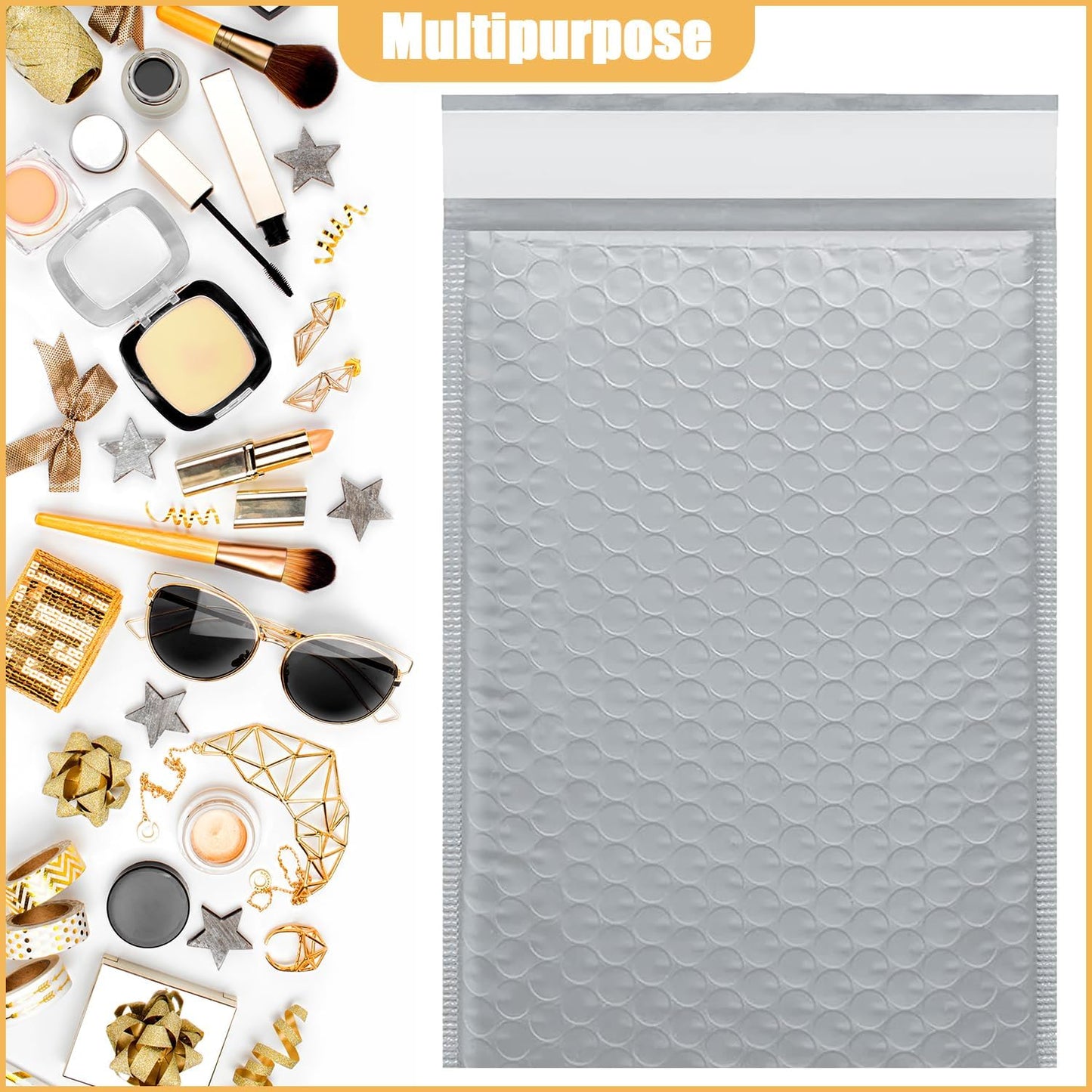 12.5in x 18in Bubble Mailer, Gray Poly Mailer, Padded Envelope, Shipping Envelope, Waterproof, Self-Sealing, For Small Business, Shipping, Mailing, Boutique Packaging(10PCS)