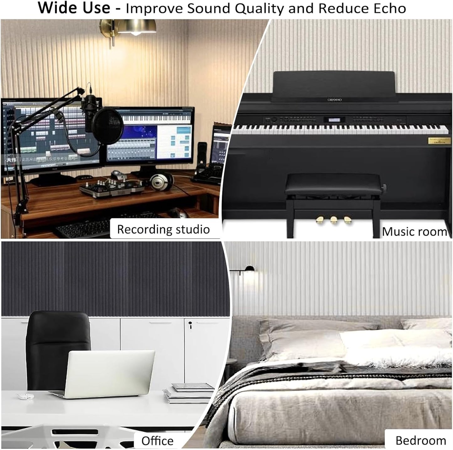 10 Pack Large Acoustic Panels, 48"X24"X0.4" Sound Proof Foam Panels for Walls, Sound Dampening Panels, Sound proof panels for walls, Soundproof Wall Panels for Home Studio&Office Decor.(Light camel)
