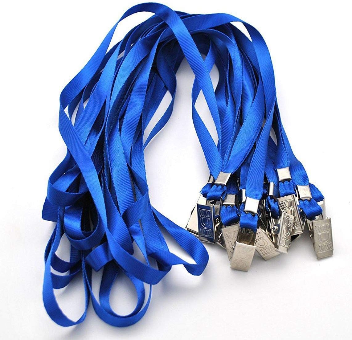 Lanyards with ID Holder 50 Pcs Clear Plastic Horizontal Waterproof Ziplock ID Nametag Holder Bulk Lanyard Clip Name Tag Badge Holder