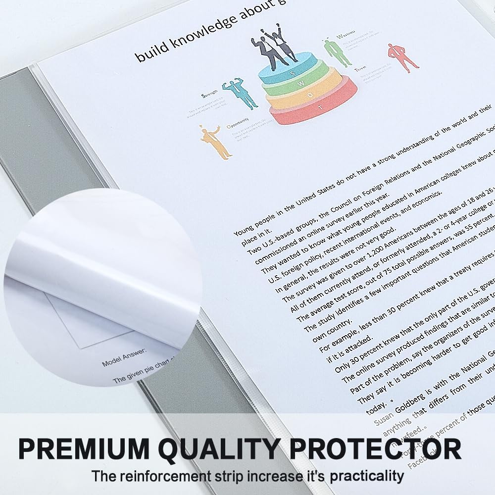 Sheet Protectors, HERKKA 600 Pack Upgrade Clear Plastic Page Protectors Sheet Reinforced 11-Hole Fit for 3 Ring Binder Fits Standard 8.5 x 11 Paper, 9.25 x 11.25 Top Loaded, Non-Acid