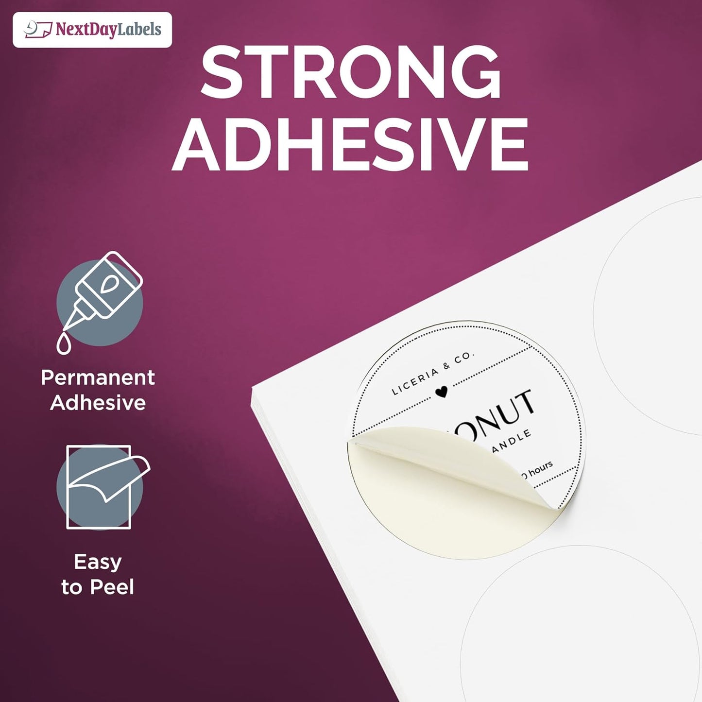 NextDayLabels - Round Labels 3.33 Inch - 150 Printable Labels (25 Sheets x 6)