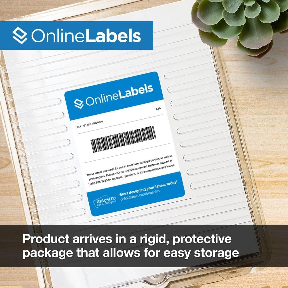 OnlineLabels 3" Round Labels – Removable Adhesive, White Matte – Great for Jar Lids, Product Labels, & More – for Inkjet & Laser Printers –Pack of 600, 100 Sheets OL2279WX