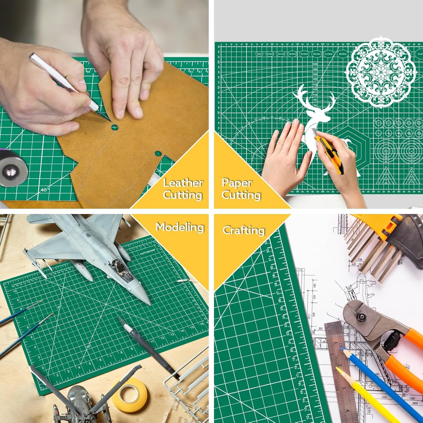 2 Packs Self Healing Cutting Mat 12" x 18" Rotary Cutting Sewing Mat A3, 5-Ply Cutting Board for Crafting, Sewing, Scrapbooking, Quilting and Precision Cutting
