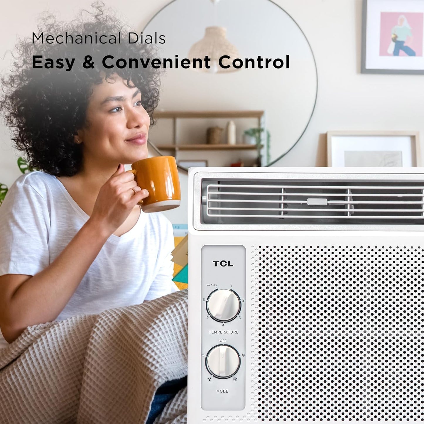TCL H5W33M 5,000, 115V, AC for Small Rooms 5000 BTU Window Air Conditioner,150 Sq. Ft, Easy-to-Use, Reusable Filter, Compact Design, White