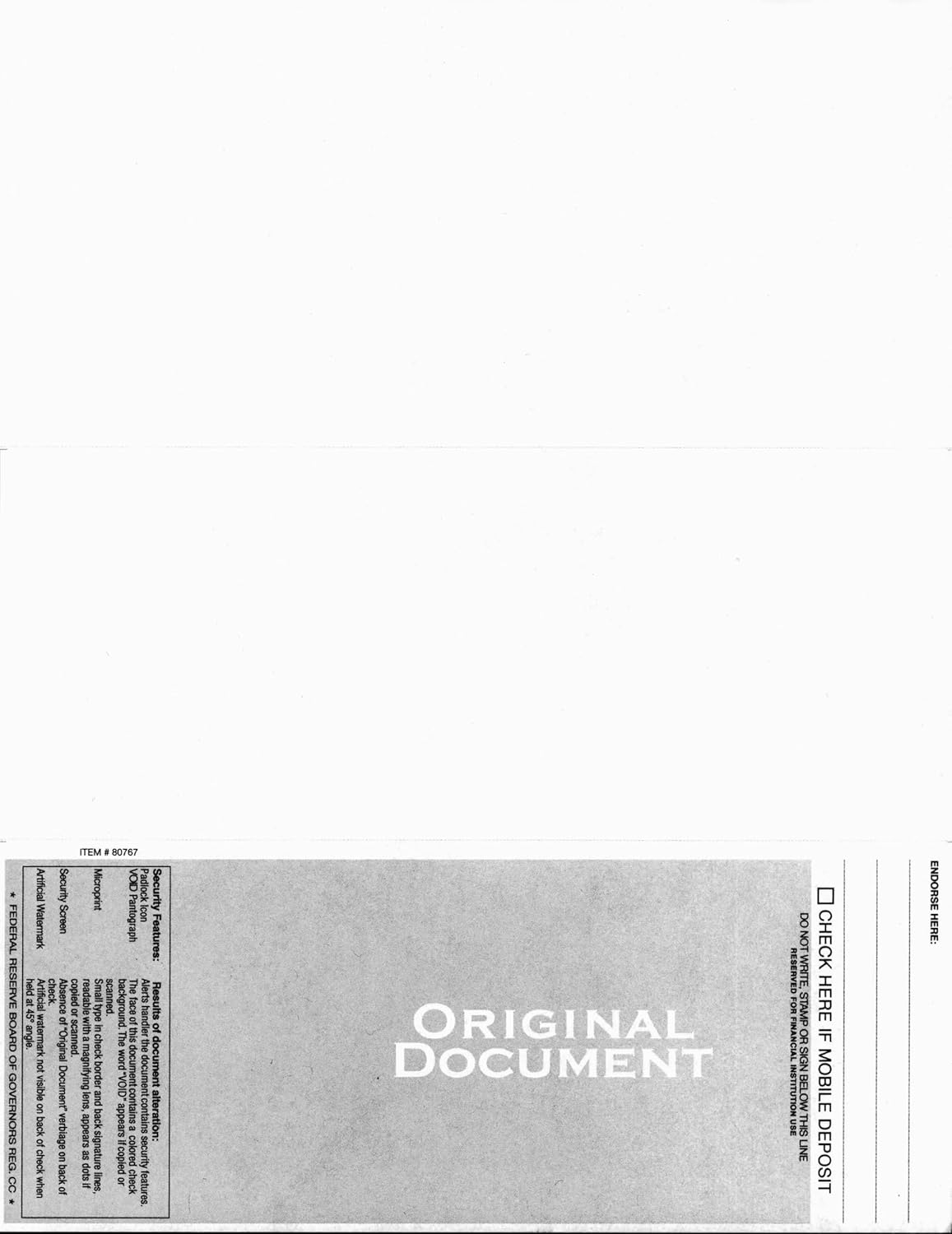 Blank Classic Laser Business Bottom Check, Blank Computer Check Paper with Burgundy Herringbone Background (One Perf), 500/Pk