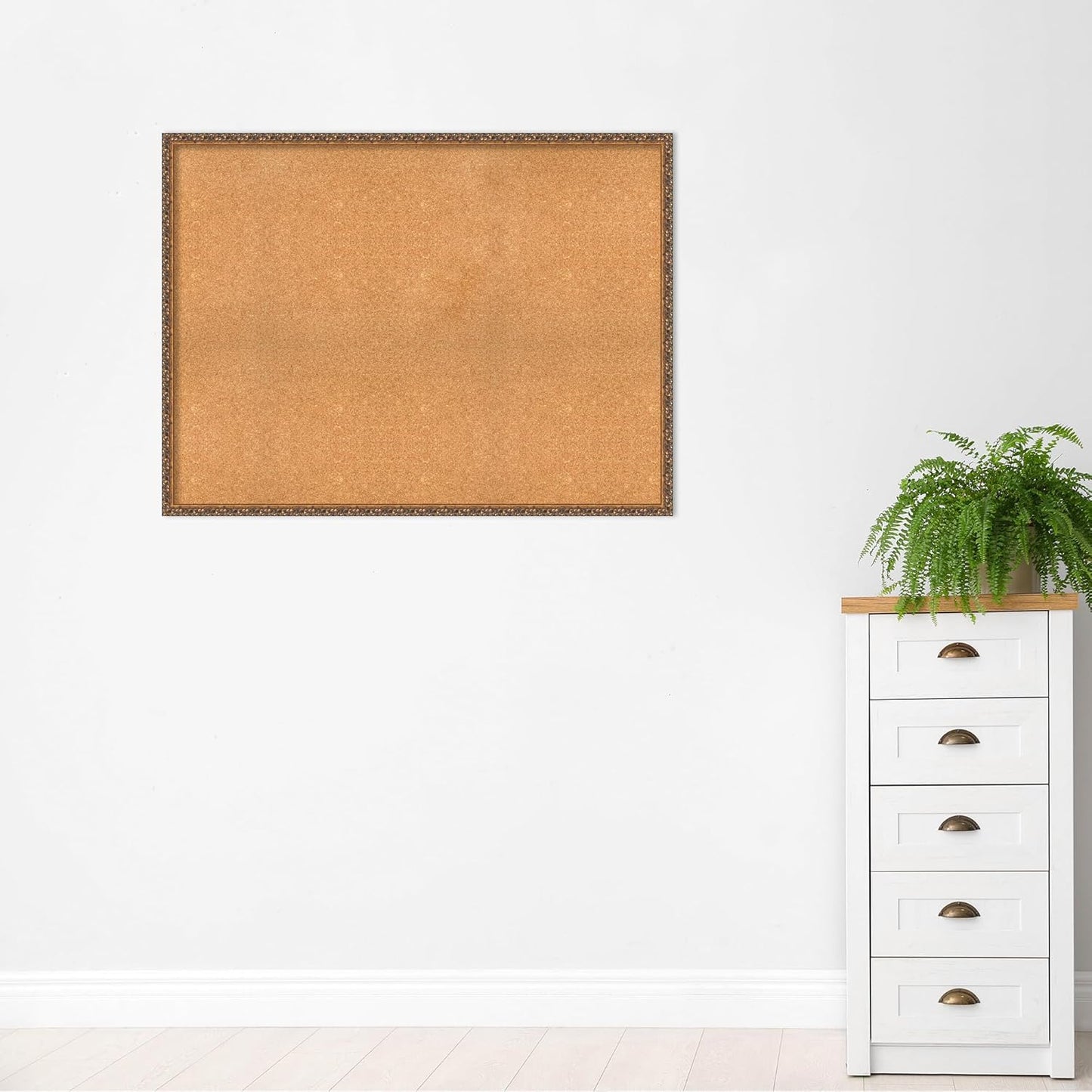 Amanti Art Natural Cork Board for Wall, 36x48 Vision Board with Bronze Frame, Oversize Corkboard Office Decor for Home Organization, Traditional Corkboard Pinboard to Display Items for Home