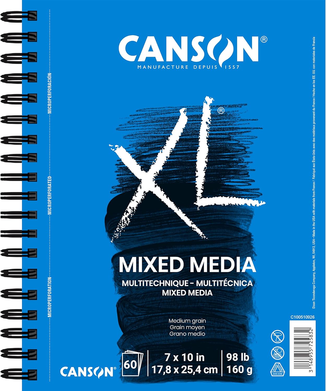 Canson XL Series Mixed Media Art Paper Pad Bundle - 9x12 inches 60 Sheets and 7x10 inches 60 Sheets