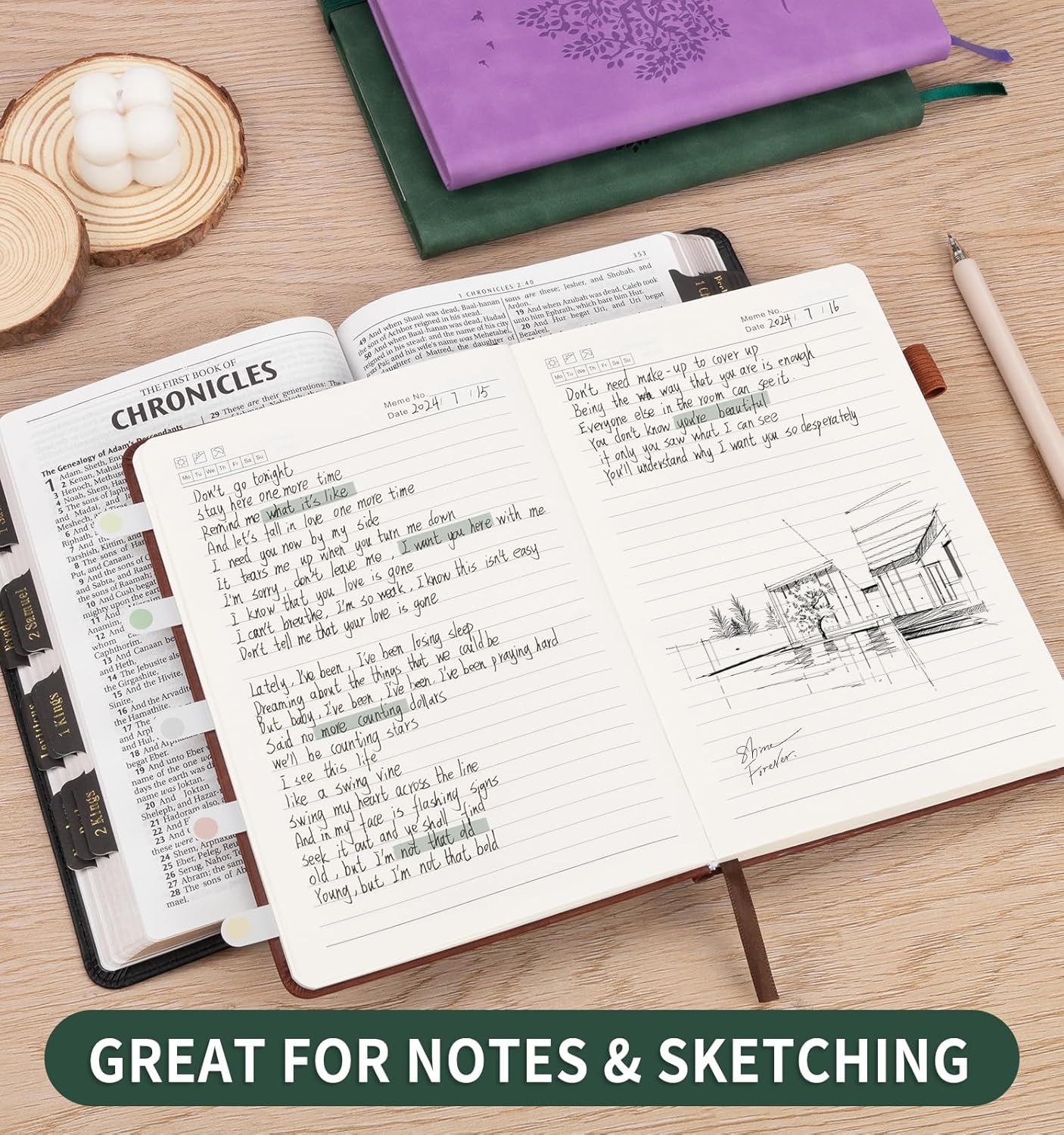 Lined Journal Notebook for Women Men, A4 Hardcover Leather Journals for Writing, 200 Pages Thick Paper, Daily Journal Notebook for Work, School, Note Taking, Business, Travel, College Ruled