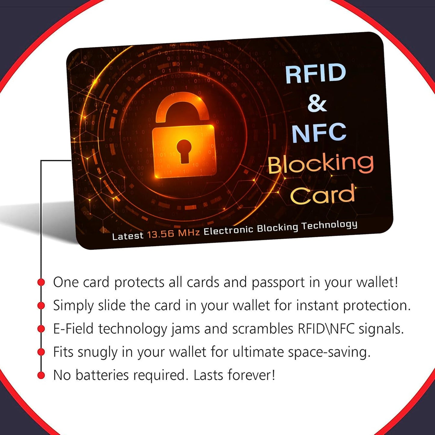 SaiTech IT 5 PK RFID Blocking Cards Protect Your Entire Wallet, Purse, and Cards from NFC Contactless Theft Wallet for Men & Women - Orange Black (5 Pack SL)