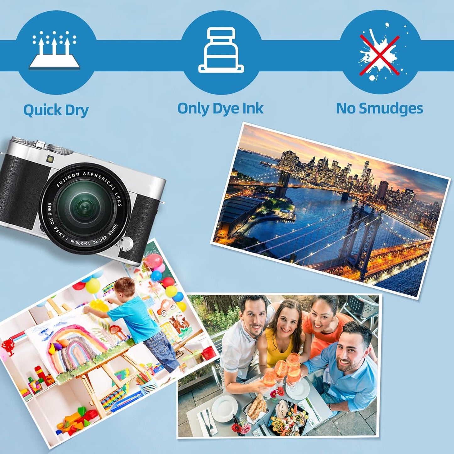 Uinkit 200 Sheets Double Sided Photo Paper Glossy 8.5x11 54lbs Inkjet for Dye Ink 200Gsm Value Bulk Pack Picture 8.5 x 11 9.5Mil for Inkjet Printing Printer (200sheets, 8.5x11)
