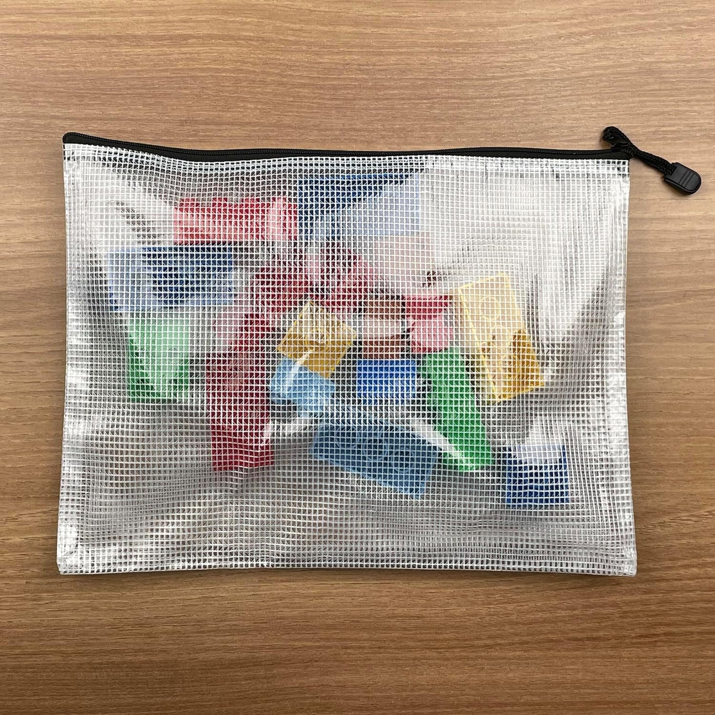 Mesh Zipper Pouch Bags, Zipper Bags for Organizing Storage, Waterproof Zipper Pouches, Letter Size, File Bags for School, Toys, Puzzle, Board Games and Office Supplies (Color, 11"x14")