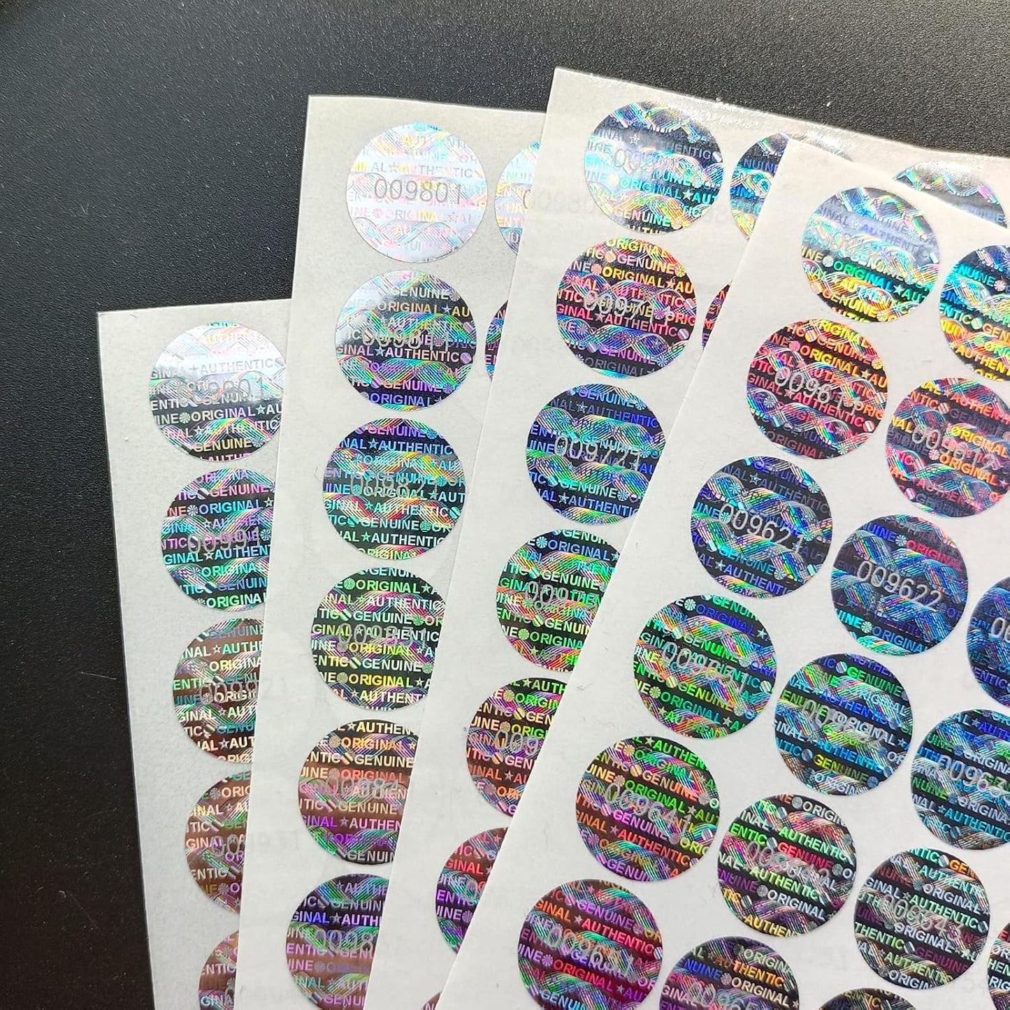 360pcs Security Tamper Evident Seal Warranty Void Original Genuine Authentic Hologram Labels/Stickers / Unique Sequential Serial Numbering Tamper Proof Stickers(0.6inch,Silver,GQYH)