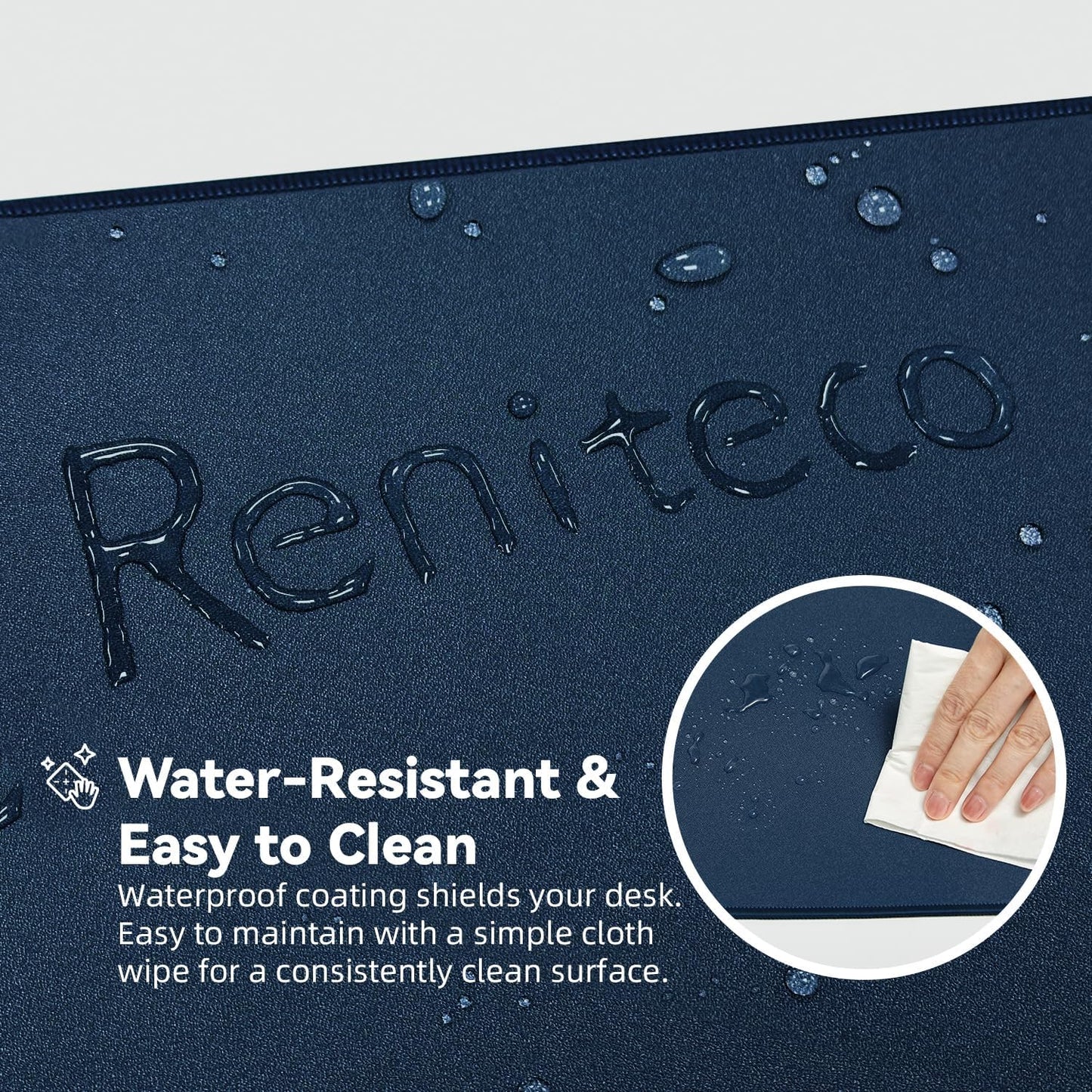 Waterproof Large Gaming Mouse Pad with Durable Stitched Edges, Non-Slip Rubber Base, Smooth Surface Mouse Mat Desk Pad for Home Office Gaming, 27.5"x11.8"x0.12", Dark Blue