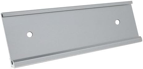2x12 Executive Name Plate Holder, Silver Aluminum Adhesive Door Mount for Wall Plaques, Mailbox Signs and Cubicles | Made in USA