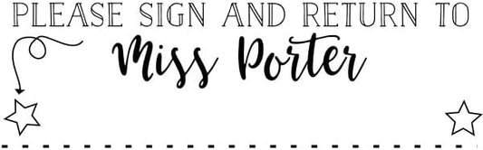 Custom Self-Inking Stamps | 49 Designs Fun Phrases | Grading Made Easy | Classroom, Library Book Stamps (Please Sign and Return Stars, Large)