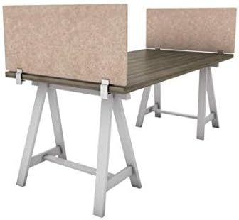 OBEX Panel Desk Mounted PET Privacy Screen, 24" x 42", Sand