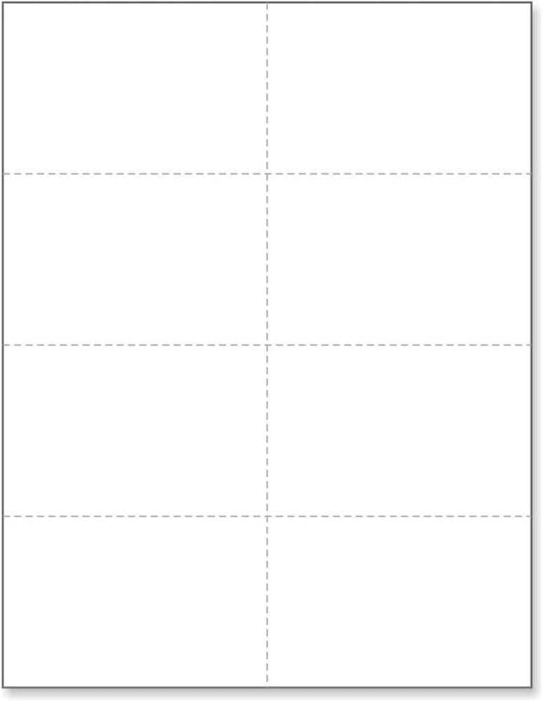 Limited Papers (TM) 8.5x11 Perforated Paper, 20/50 Pound, 75 GSM, Variety of Perforation Sizes and Colors, for Forms, Tickets, Postcards, Business Cards. (White, 8 up)
