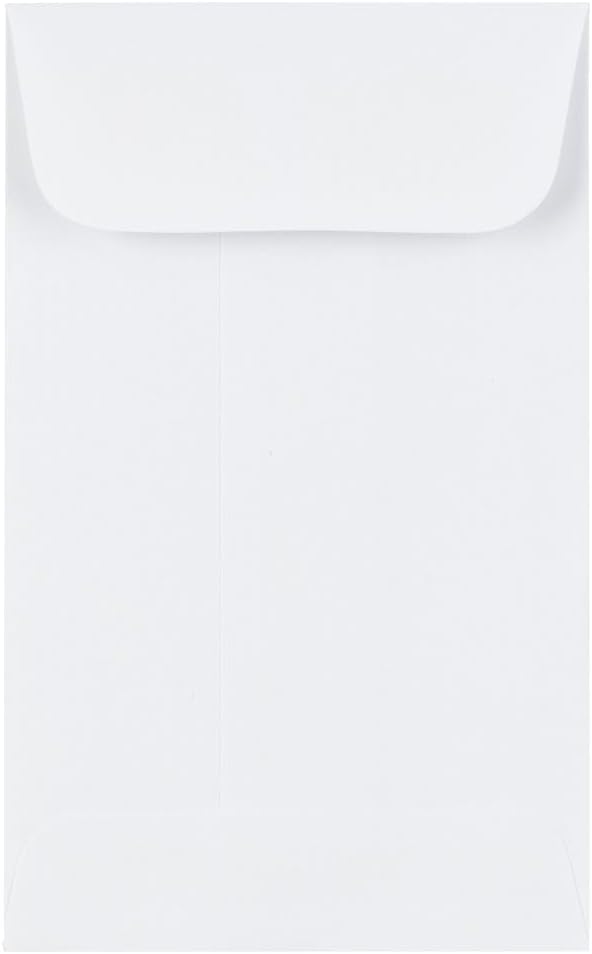 LUXPaper #4 1/2 Coin Envelopes | 3'' x 4 7/8'' | Bright White | 24lb. Text | 50 Qty