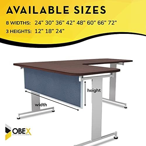 OBEX Acoustic Table Mounted Modesty Desk Privacy & Sound Absorbing Panel for Office Cubicles, 24" x 60", Twilight