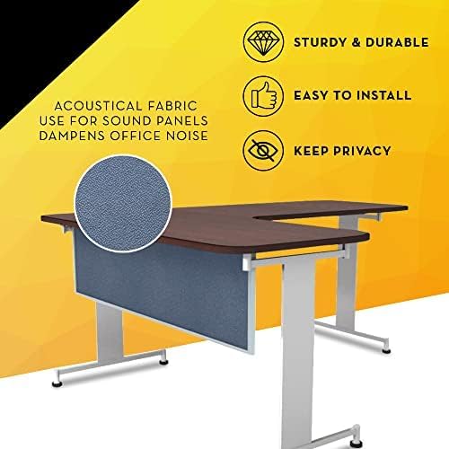 OBEX Acoustic Table Mounted Modesty Desk Privacy & Sound Absorbing Panel for Office Cubicles, 18" x 60", Twilight