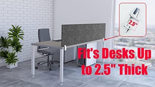 OBEX Panel Desk Mounted PET Privacy Screen, 18" x 48", Shadow