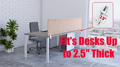 OBEX Panel Desk Mounted PET Privacy Screen, 18" x 48", Sand