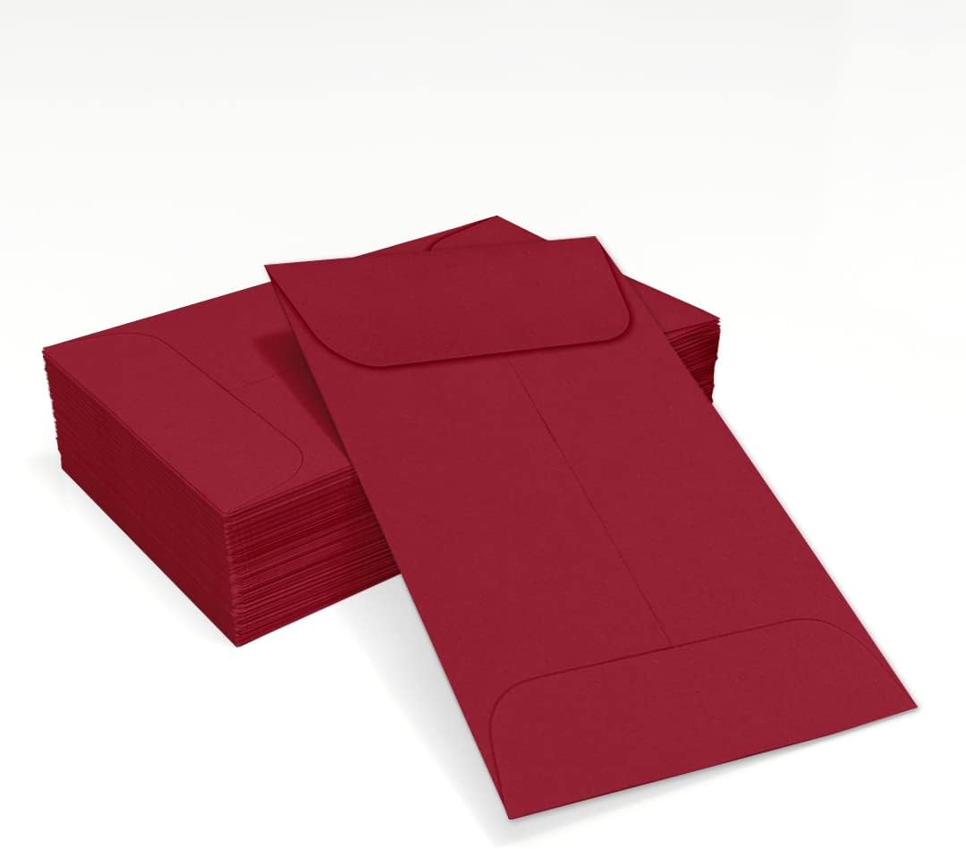 LUXPaper #1 Coin Envelopes | 2 1/4" x 3 1/2" | Garnet Red | 80lb. Text | 1,000 Qty