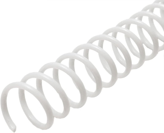 Rayson 5/16" Plastic Spiral Binding Coil, 40 Sheets Capacity, 4:1 Pitch 7.9mm White Coil Binding Spines for Business and Educational Purposes, Pack of 100