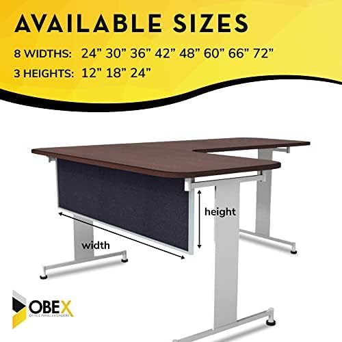 OBEX Acoustic Table Mounted Modesty Desk Privacy & Sound Absorbing Panel for Office Cubicles, 12" x 72", Slate
