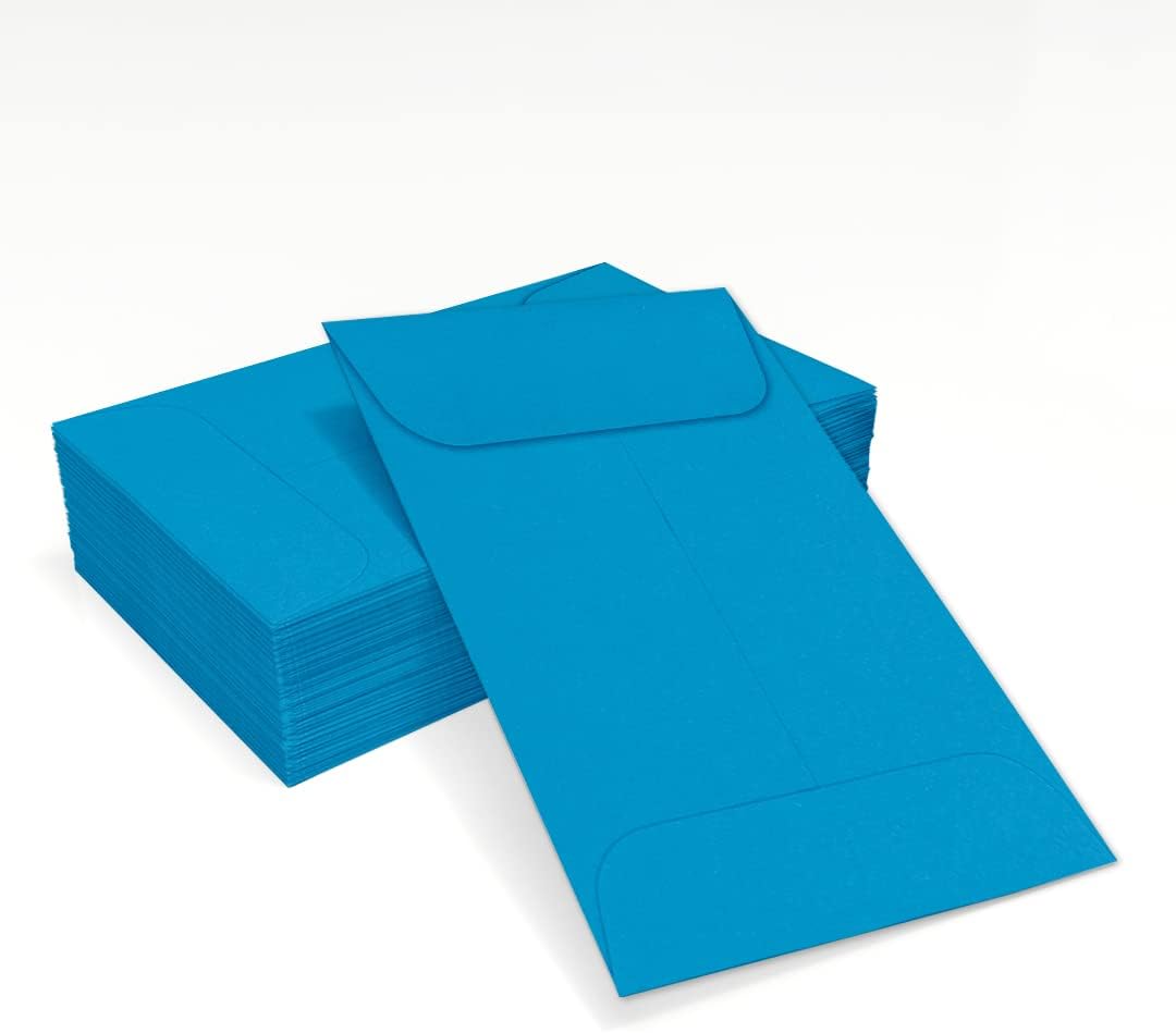 LUXPaper #1 Coin Envelopes | 2 1/4" x 3 1/2" | Pool Blue | 80lb. Text | 50 Qty