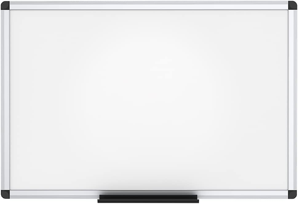 VIZ-PRO Dry Erase Board/Magnetic White Board, 48 X 32 Inches, Silver Aluminium Frame