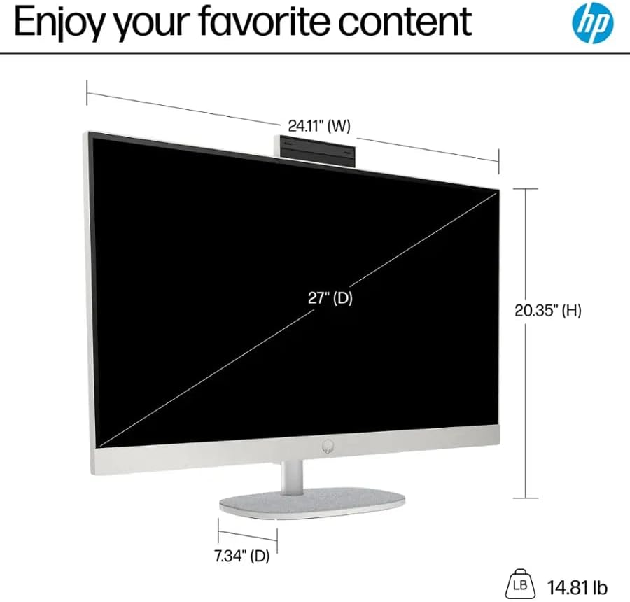 HP 27" FHD Touch-Screen All-in-One Computer, 12-Cores Intel Core Ultra 7, 64GB DDR5 RAM 2.5TB Storage (2TB SSD+512GB Docking Station Set), Windows 11 Pro with Microsoft Office Included, White